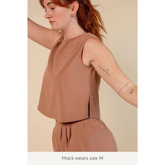 Wayre Limited Edition: Boxy Shift Snap Crop Tank Top small rose water terracotta - Picture 5 of 8